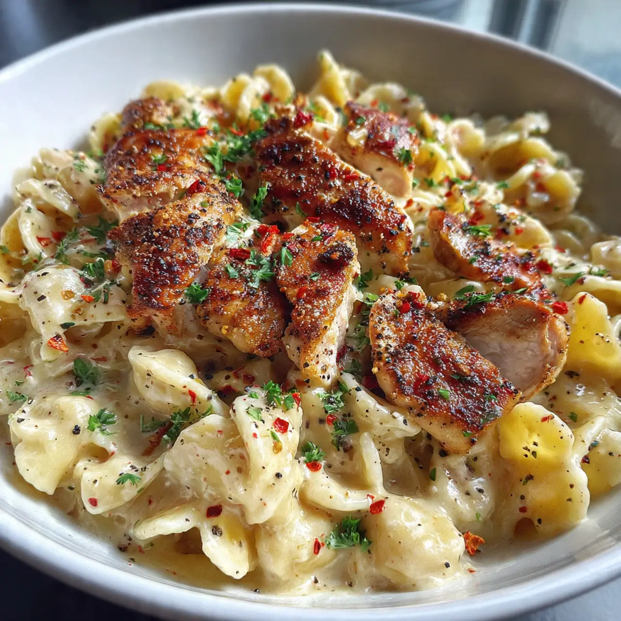 Spicy Garlic Chicken Pasta