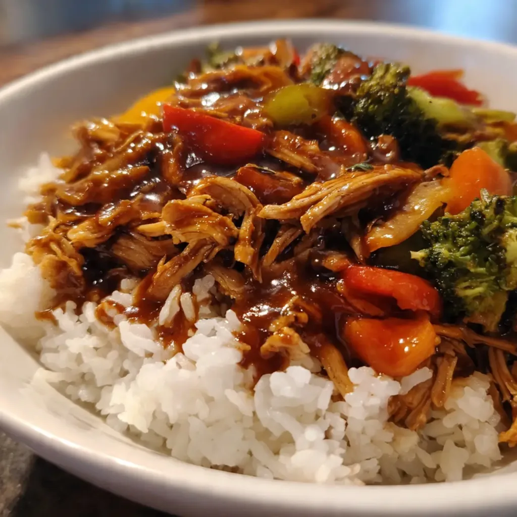 Teriyaki Chicken Rice Crockpot Meal Serving