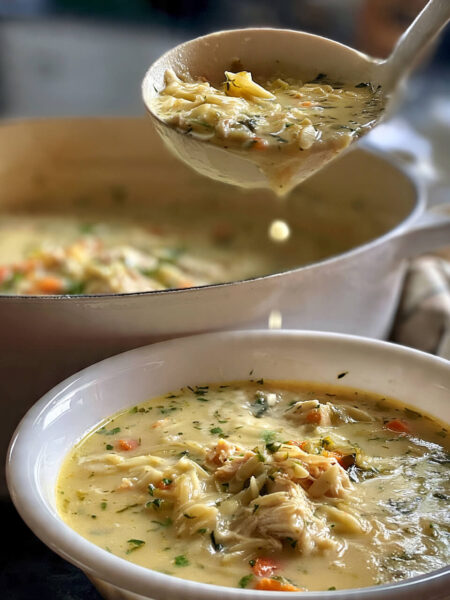 30-Minute Creamy Lemon Herb Chicken Orzo Soup