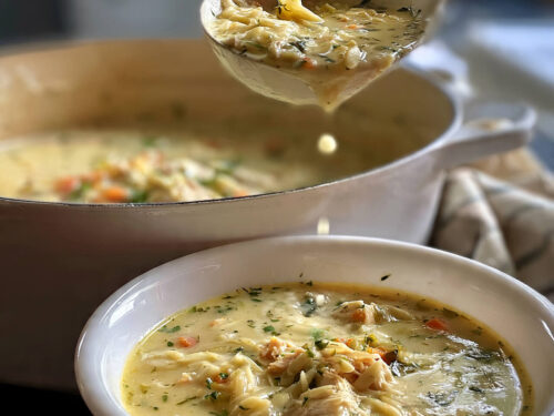 30-Minute Creamy Lemon Herb Chicken Orzo Soup