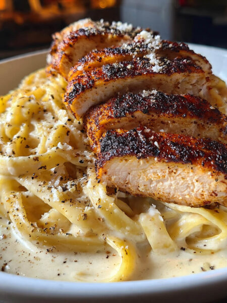 Blackened Chicken Fettuccine Alfredo