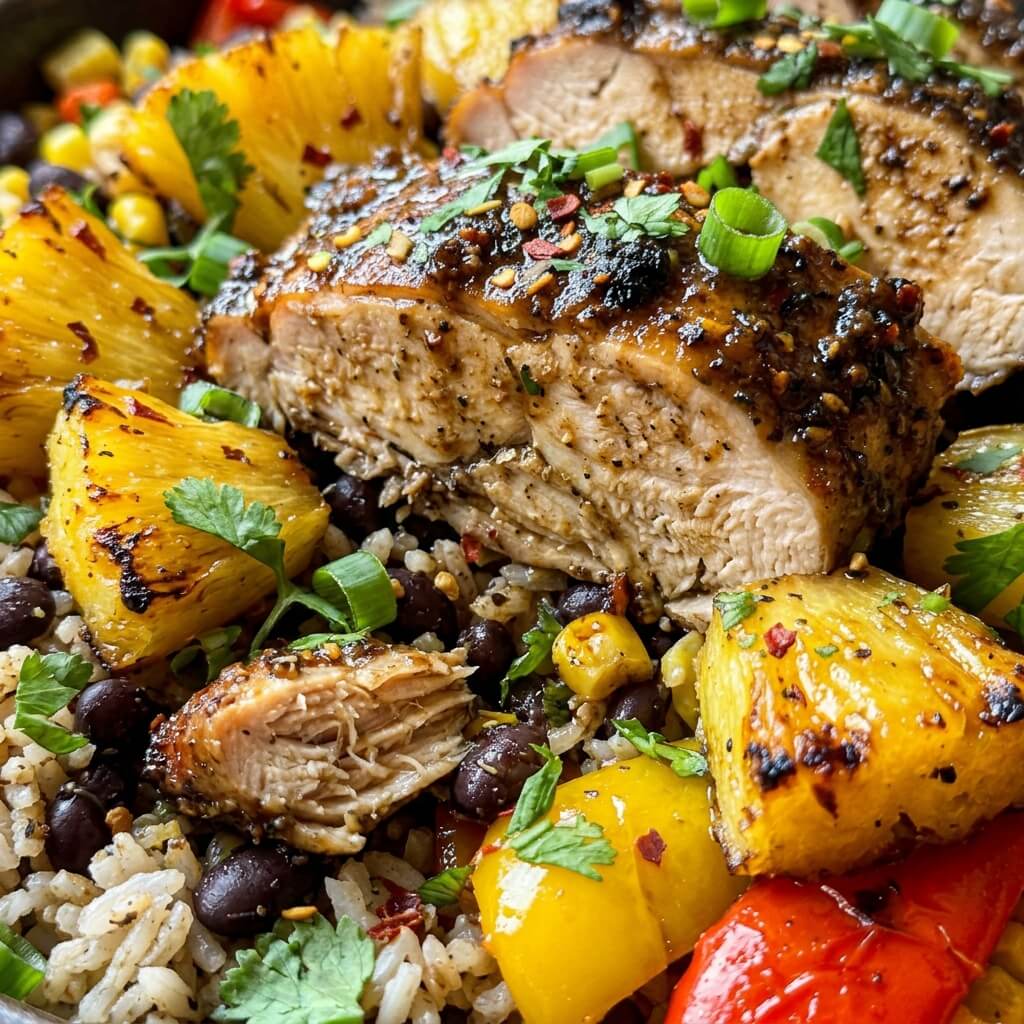 Air Fryer Caribbean Jerk Chicken Bowls