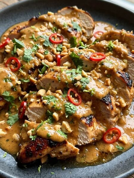 Baked Thai Peanut Chicken Breasts