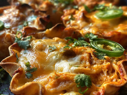 Cheesy Chicken Enchilada Cups