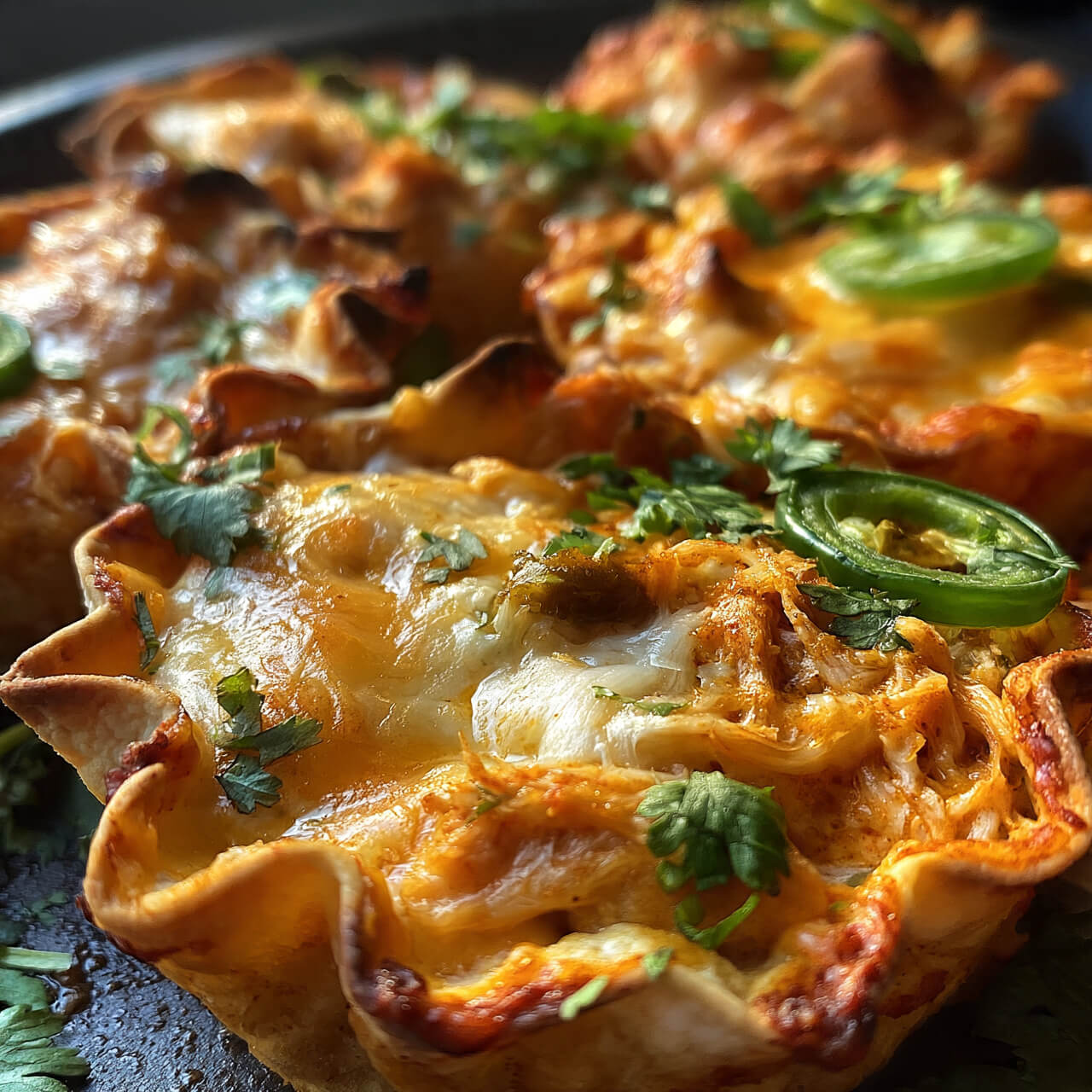 Cheesy Chicken Enchilada Cups