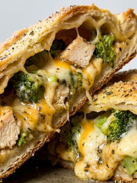 Cheesy Chicken and Broccoli Calzones