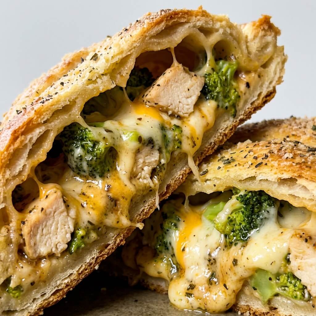 Cheesy Chicken and Broccoli Calzones