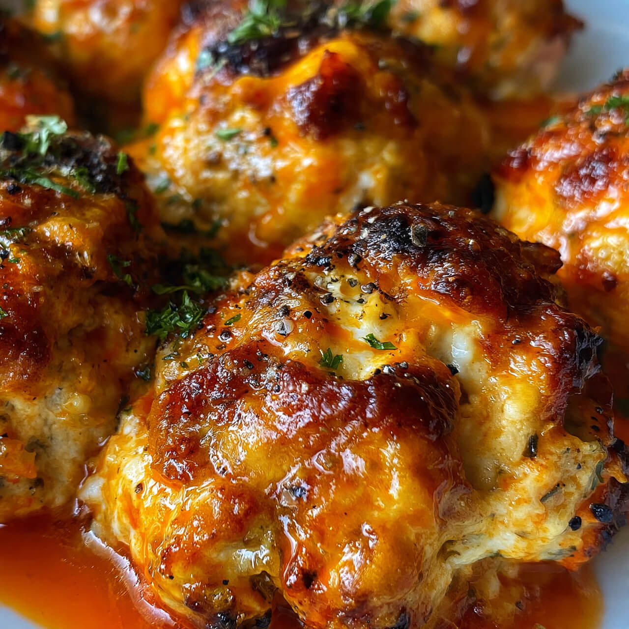 Cottage Cheese Buffalo Chicken Meatballs