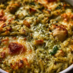 Creamy Pesto Chicken Orzo Casserole