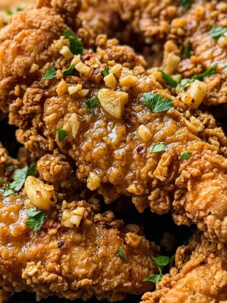 Crispy Garlic Butter Fried Chicken Tenders