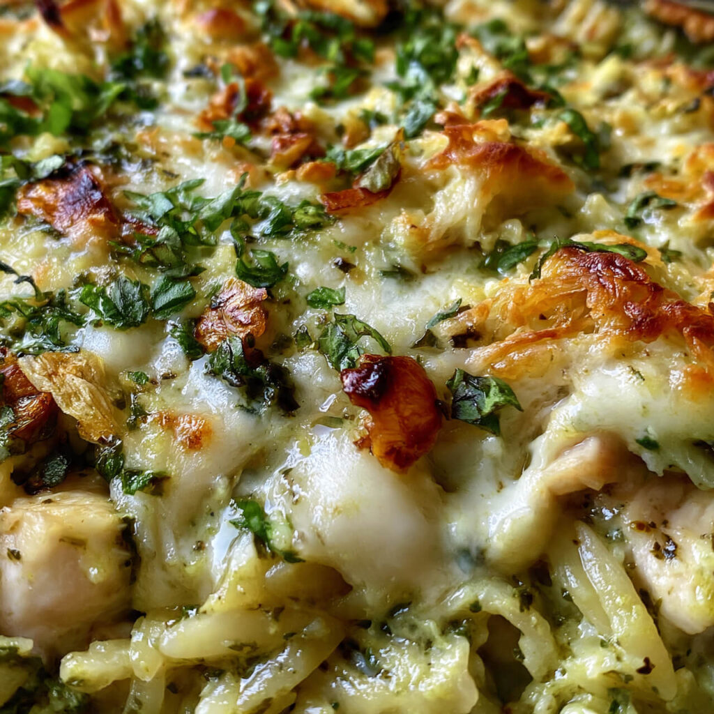 How to Make Creamy Pesto Chicken Orzo Casserole