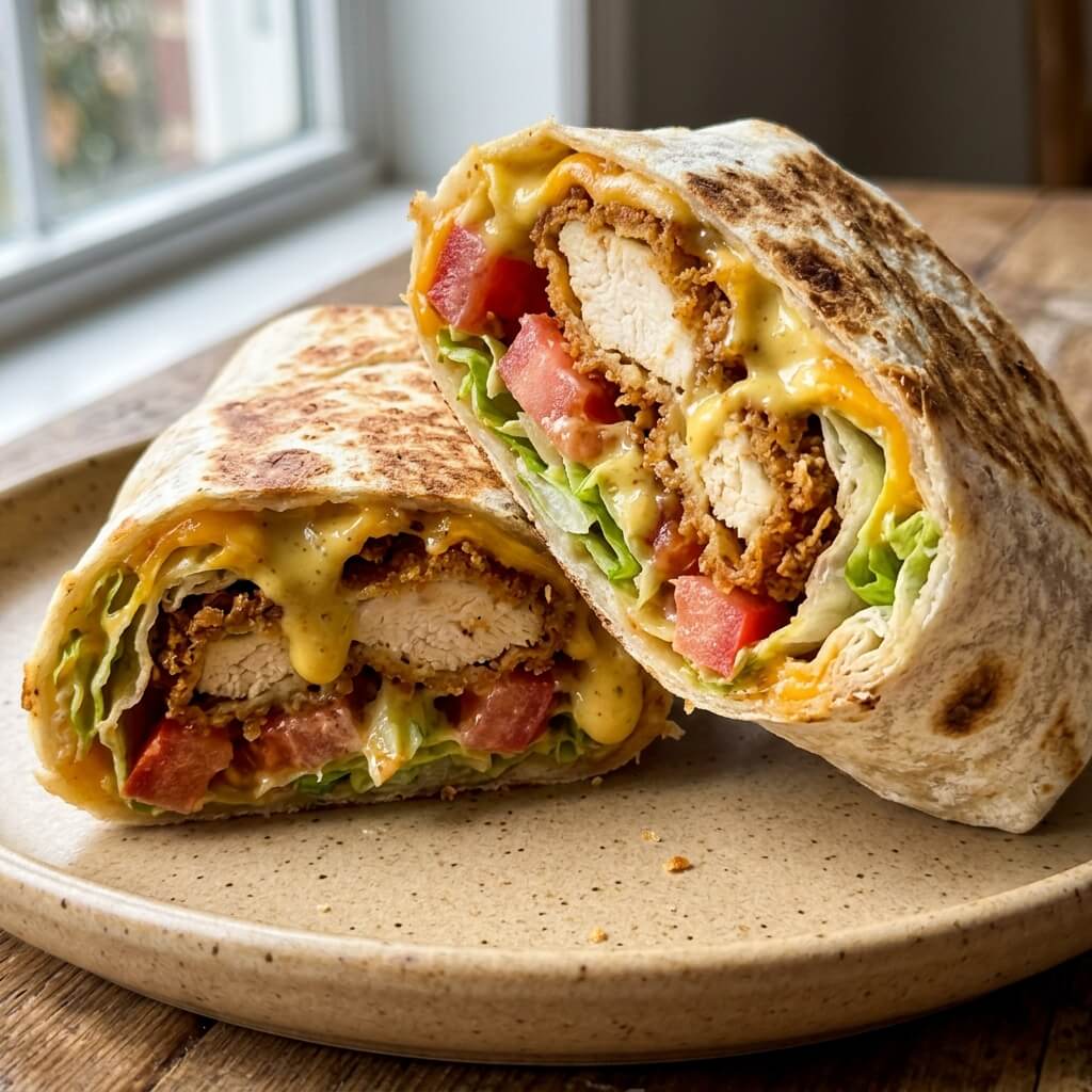 How to Make Crispy Fried Chicken Wraps with Honey Mustard