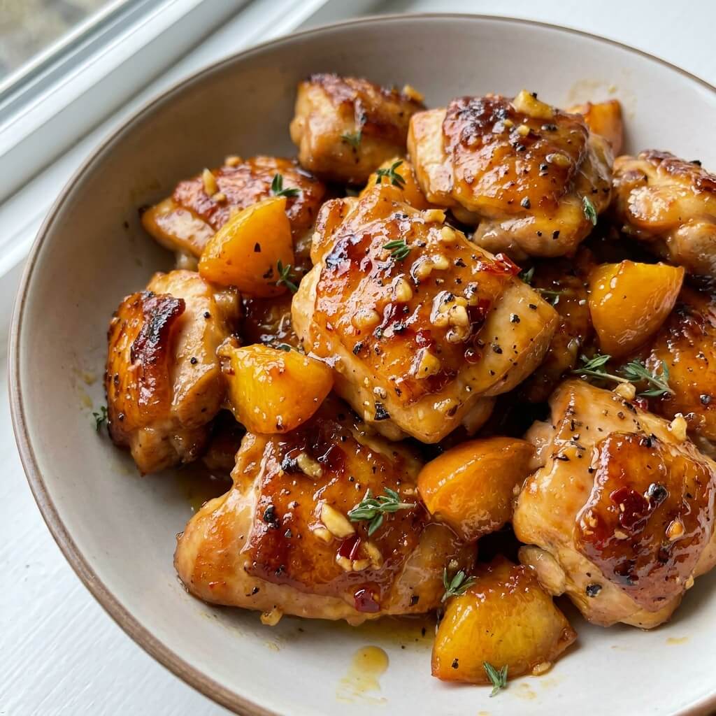 How to Make Spicy Peach Glazed Chicken Bites