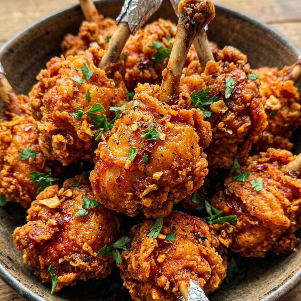 Serve Spicy Fried Chicken Lollipops