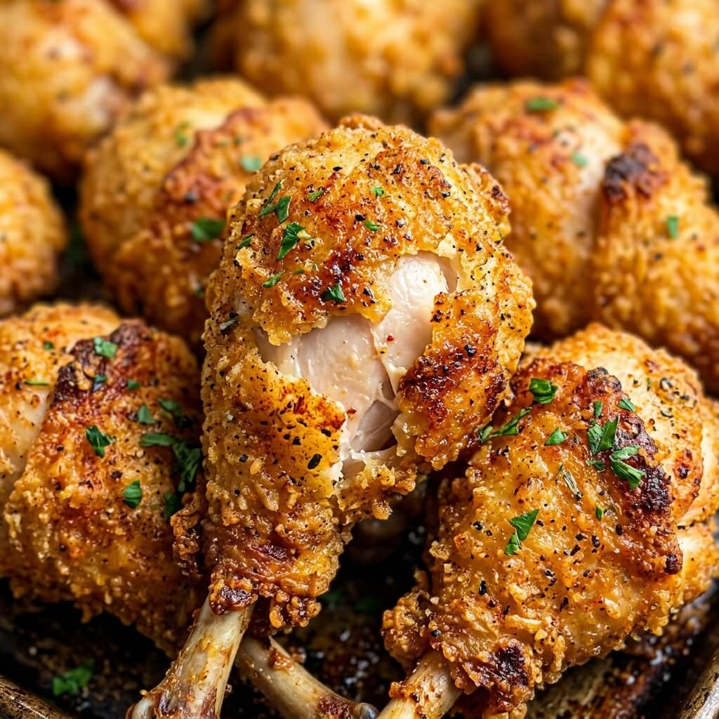 Serving Crispy Baked Chicken Drumstick Pops 