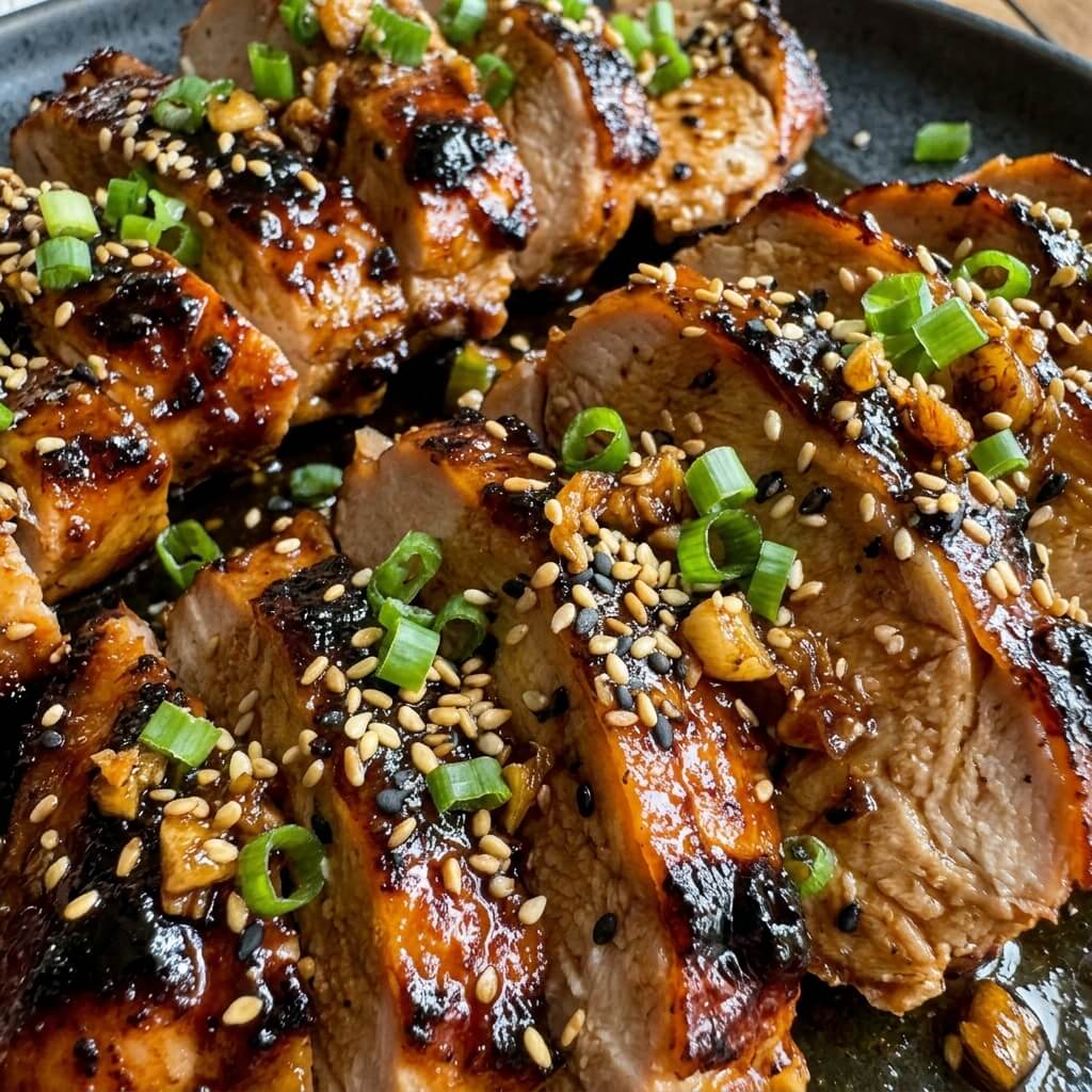Serving Oven Baked Filipino BBQ Chicken Breasts 