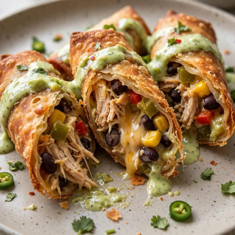 Southwest Chicken Egg Rolls with Avocado Ranch