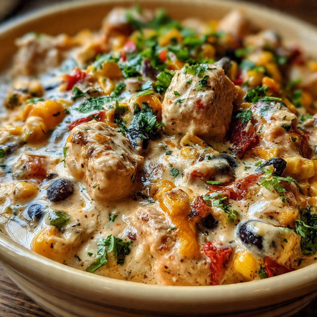 Southwest Cream Cheese Chicken Skillet