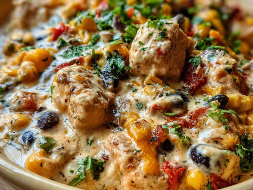 Southwest Cream Cheese Chicken Skillet