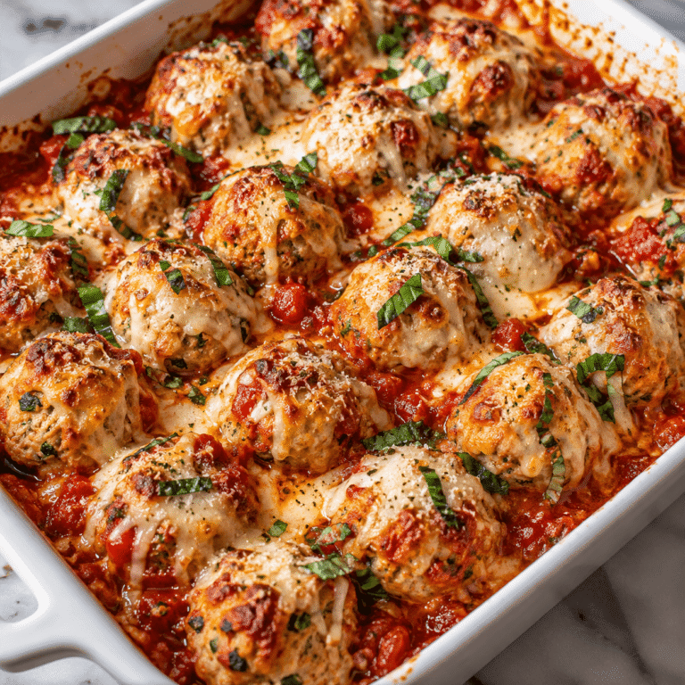 Baked Ground Chicken Parmesan Meatballs