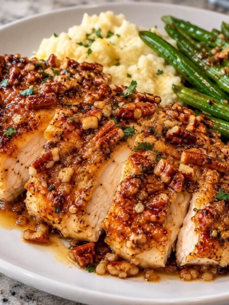 Baked Maple Pecan Crusted Chicken Breasts