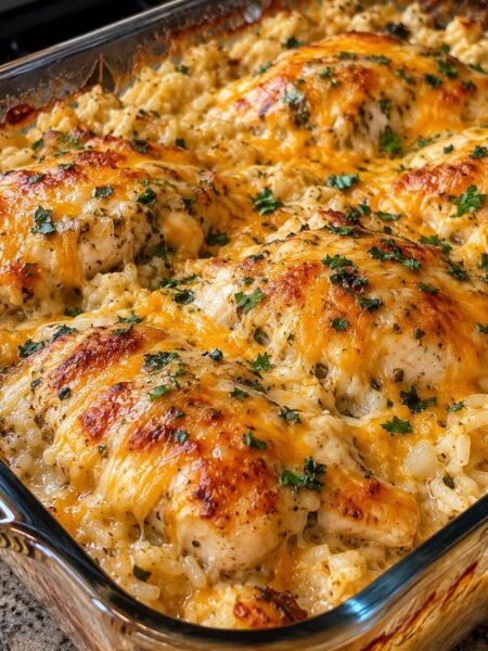Dump-and-Bake Cheesy Chicken Breast Casserole