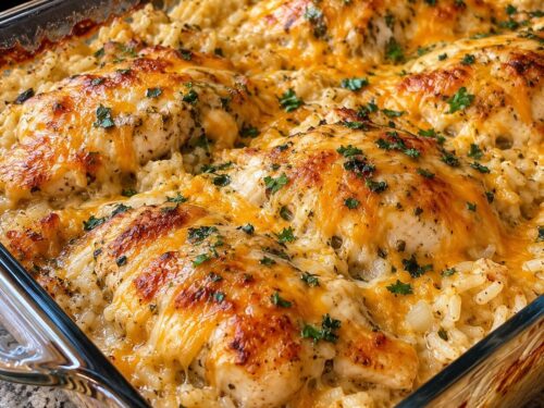 Dump-and-Bake Cheesy Chicken Breast Casserole