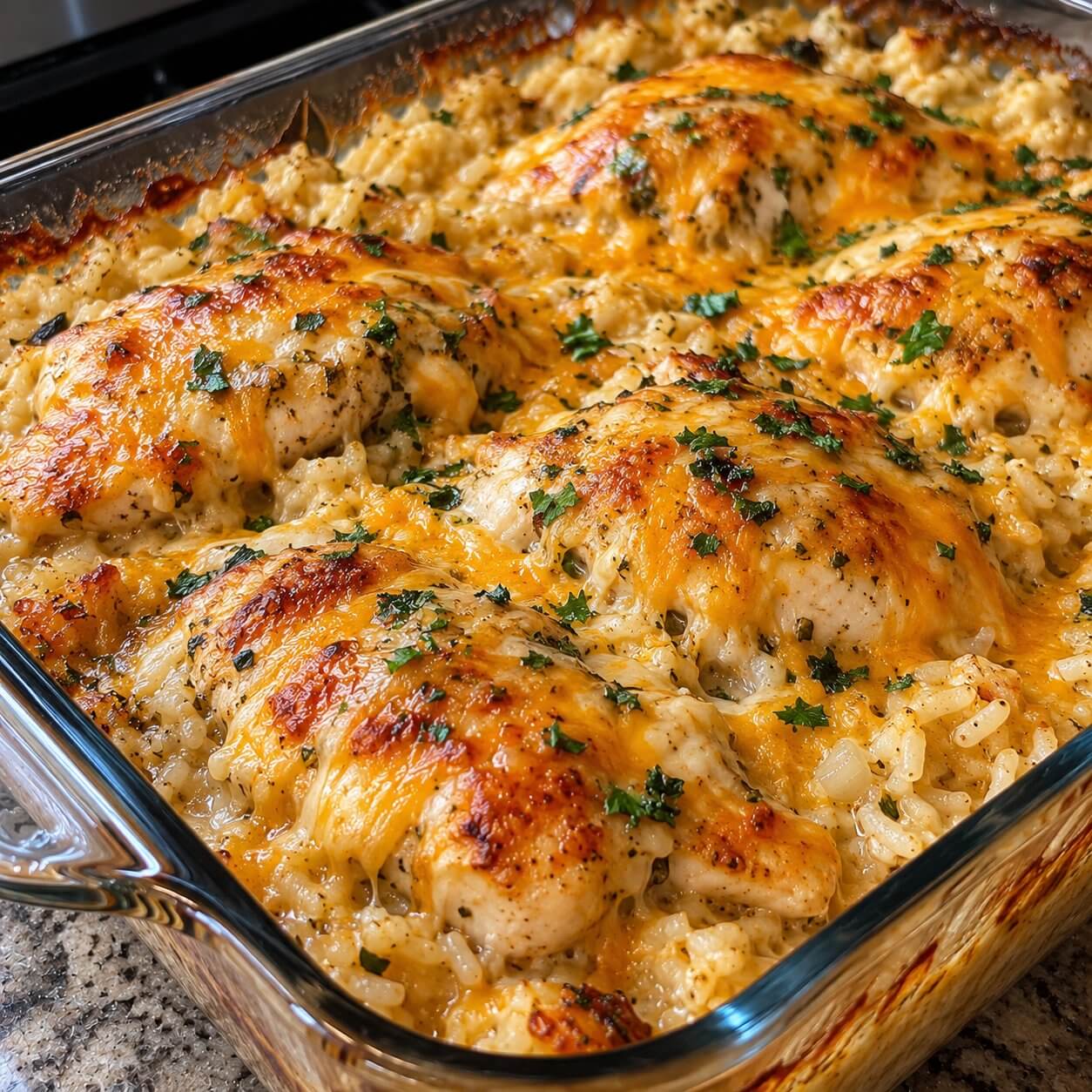 Dump-and-Bake Cheesy Chicken Breast Casserole