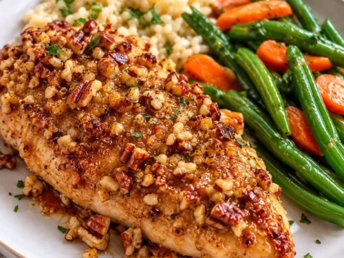 Honey Pecan Crusted Chicken Breasts