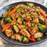 Blackstone Hibachi Chicken Breast and Veggies Serving